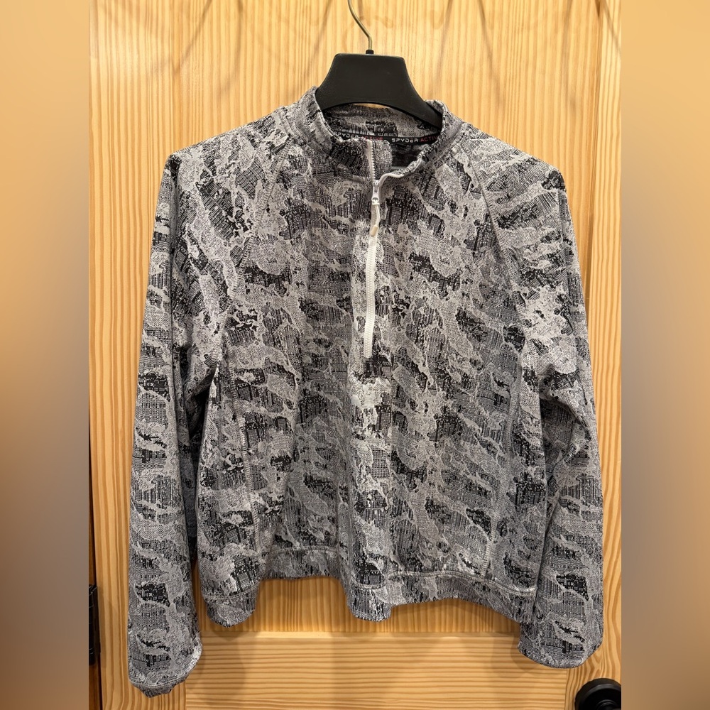 Spyder Active Top Black and Gray V-Neck Sweater
